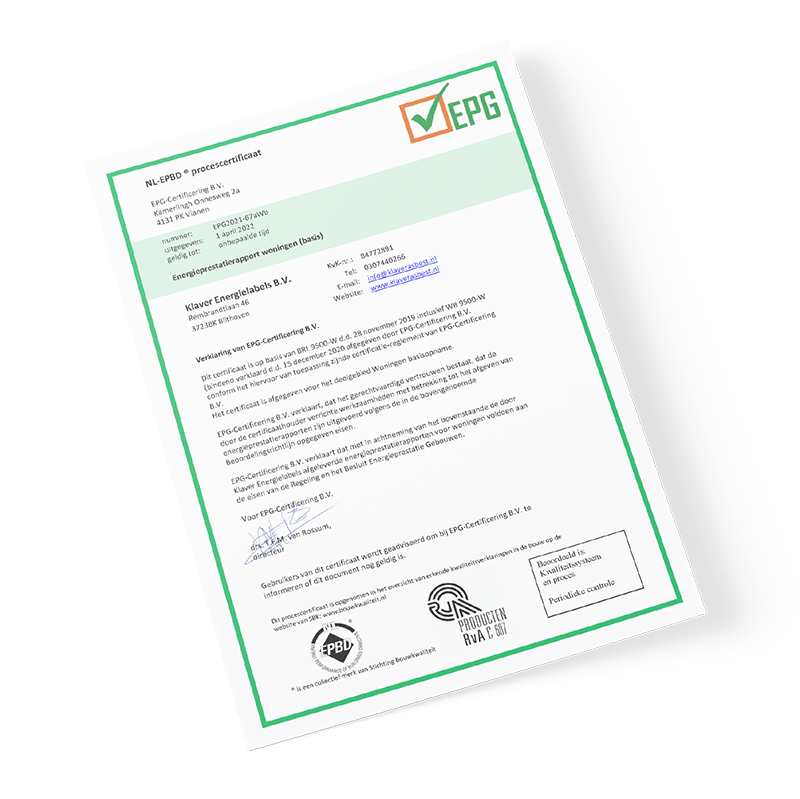 EPG certificaat