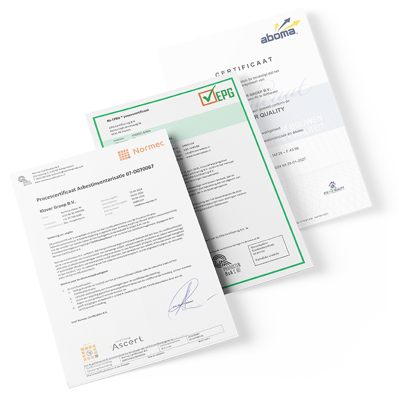 certificaten Procescertificaat Asbestinventarisatie Eye For Quality Procescertificaat Energielabel certificaat